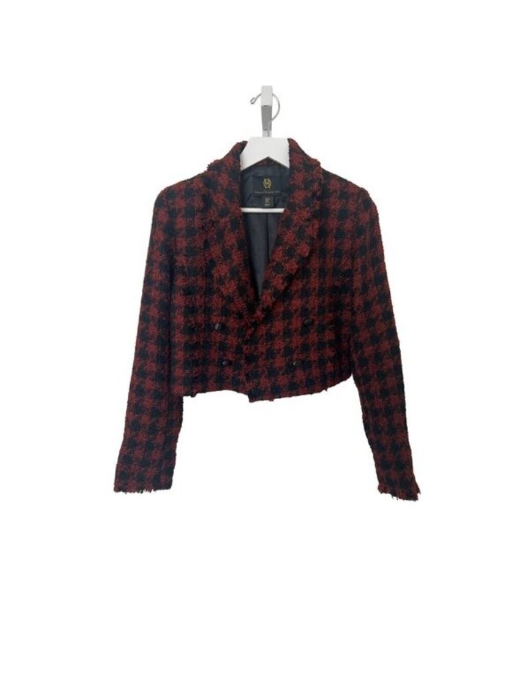 House Of Harlow 1960 Cropped Houndstooth Blazer Jacket
